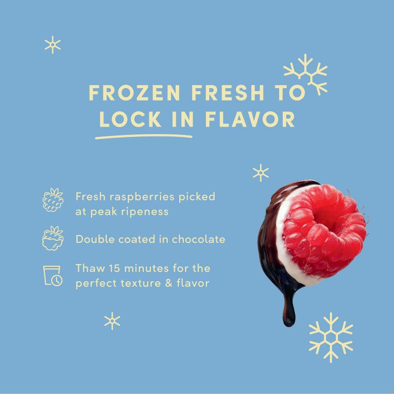 slide 5 of 6, Tru Fru Frozen Fresh Raspberries in Dark and White Chocolate - 18oz, 18 oz
