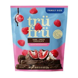 Tru Fru Frozen Fresh Raspberries in Dark and White Chocolate - 18oz