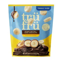 Tru Fru Frozen Fresh Bananas in Dark Chocolate and Peanut Butter - 18oz