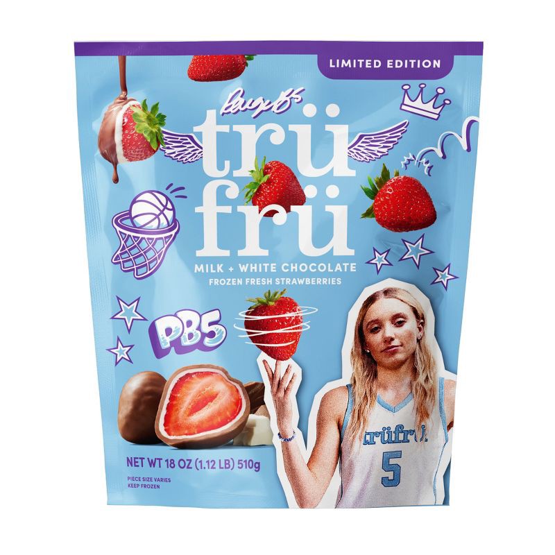 slide 1 of 6, Tru Fru Frozen Fresh Strawberries in Milk and White Chocolate - 18oz, 18 oz