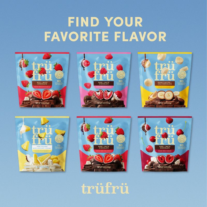 slide 6 of 6, Tru Fru Frozen Fresh Strawberries in Milk and White Chocolate - 18oz, 18 oz