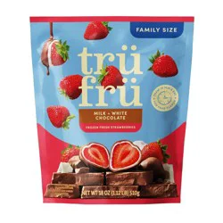 Tru Fru Strawberries in Milk and White Chocolate - 18oz