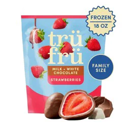 Tru Fru Frozen Fresh Strawberries in Milk and White Chocolate - 18oz