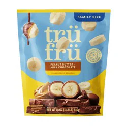 Tru Fru Frozen Fresh Bananas in Milk Chocolate and Peanut Butter - 18oz