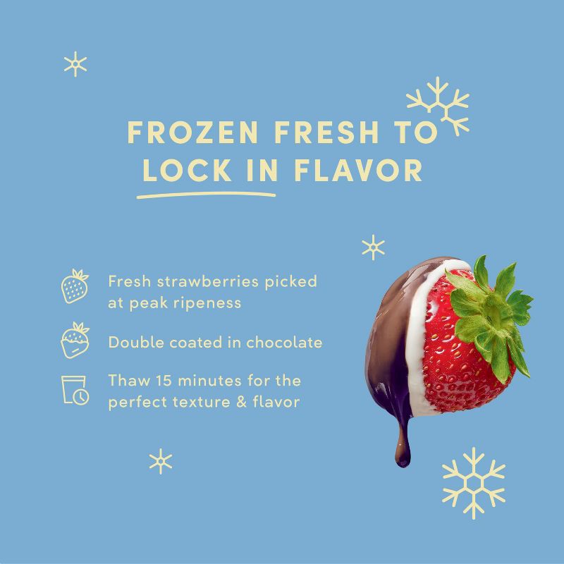 slide 5 of 6, Tru Fru Frozen Fresh Strawberries in Dark and White Chocolate - 18oz, 18 oz