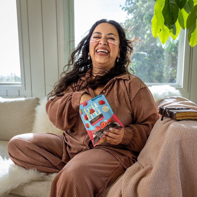 slide 6 of 6, Tru Fru Frozen Fresh Strawberries in Dark and White Chocolate - 18oz, 18 oz