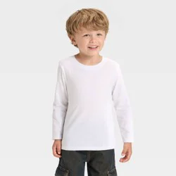 Toddler Boys' Long Sleeve Knit T-Shirt - Cat & Jack™ White 3T