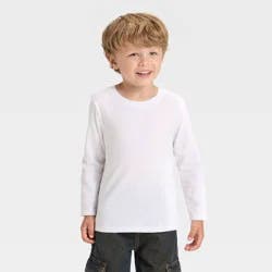 Toddler Boys' Long Sleeve Knit T-Shirt - Cat & Jack™ White 3T