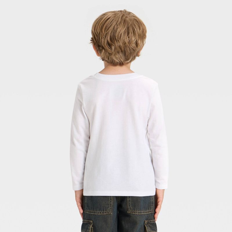 slide 2 of 3, Toddler Boys' Long Sleeve Knit T-Shirt - Cat & Jack™ White 5T, 1 ct