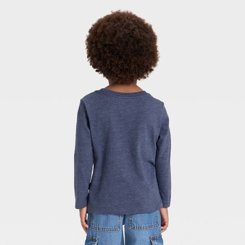 slide 2 of 3, Toddler Boys' Long Sleeve Knit T-Shirt - Cat & Jack™ Navy Blue 5T, 1 ct