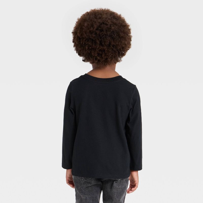 slide 2 of 3, Toddler Boys' Long Sleeve Knit T-Shirt - Cat & Jack™ Black 2T, 1 ct