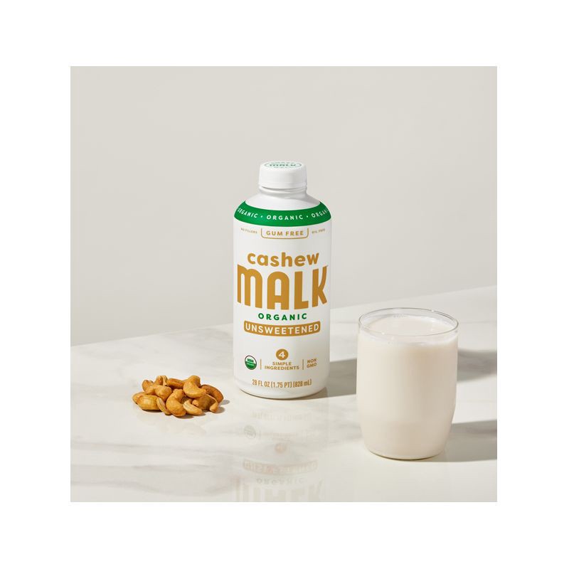 slide 4 of 4, MALK Organics Unsweetened Cashew Milk - 28 fl oz, 28 fl oz