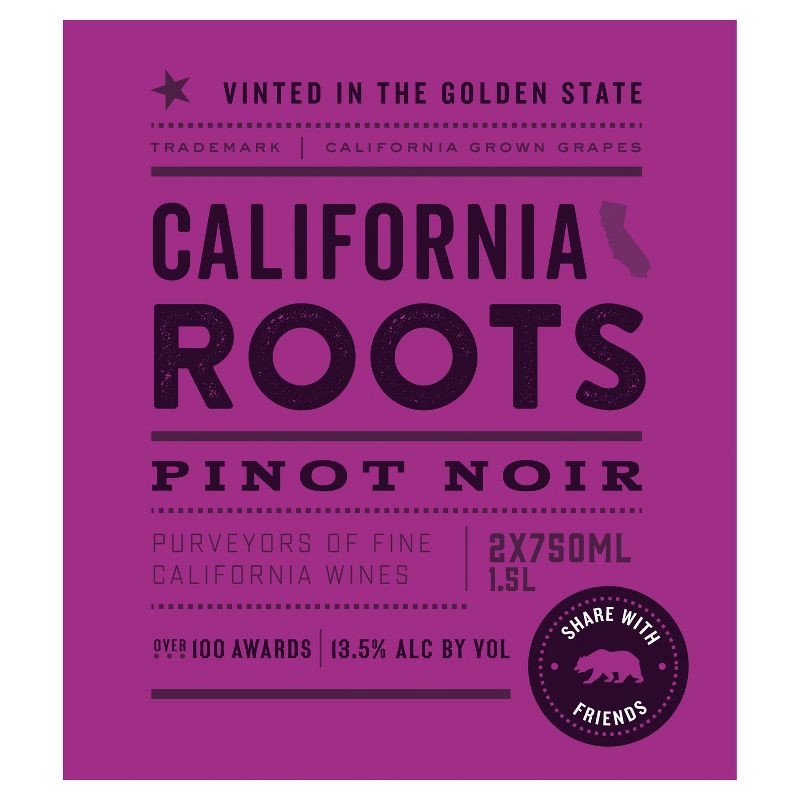 slide 2 of 5, Pinot Noir Wine - 1.5L Bottle - California Roots™, 1.5 liter