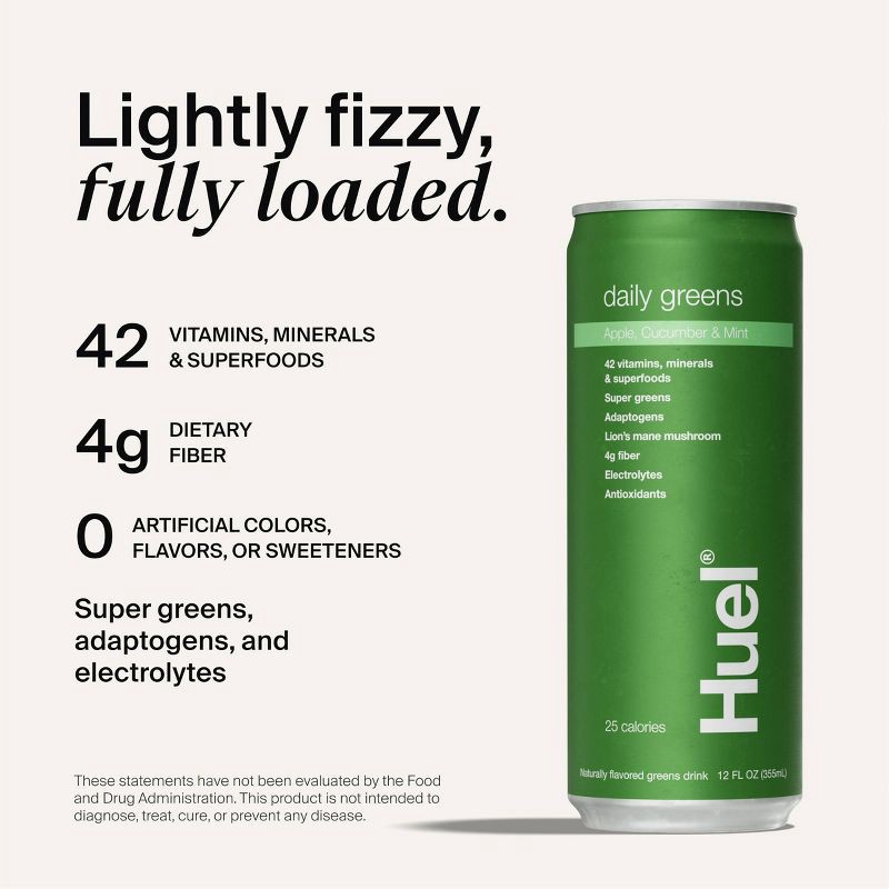 slide 2 of 8, Huel RTD Daily Greens Apple Cucumber Mint Drink - 12 fl oz, 12 fl oz