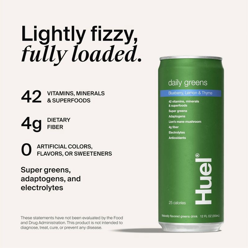 slide 2 of 8, Huel RTD Daily Greens Blueberry Lemon Thyme Drink - 12 fl oz, 12 fl oz