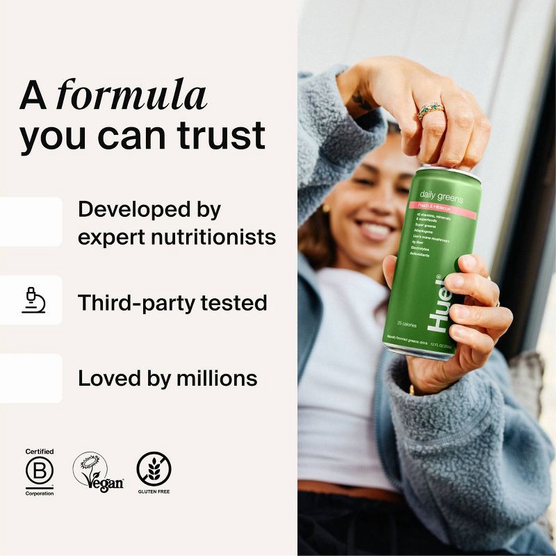 slide 7 of 8, Huel RTD Daily Greens Peach Hibiscus Drink - 12 fl oz, 12 fl oz