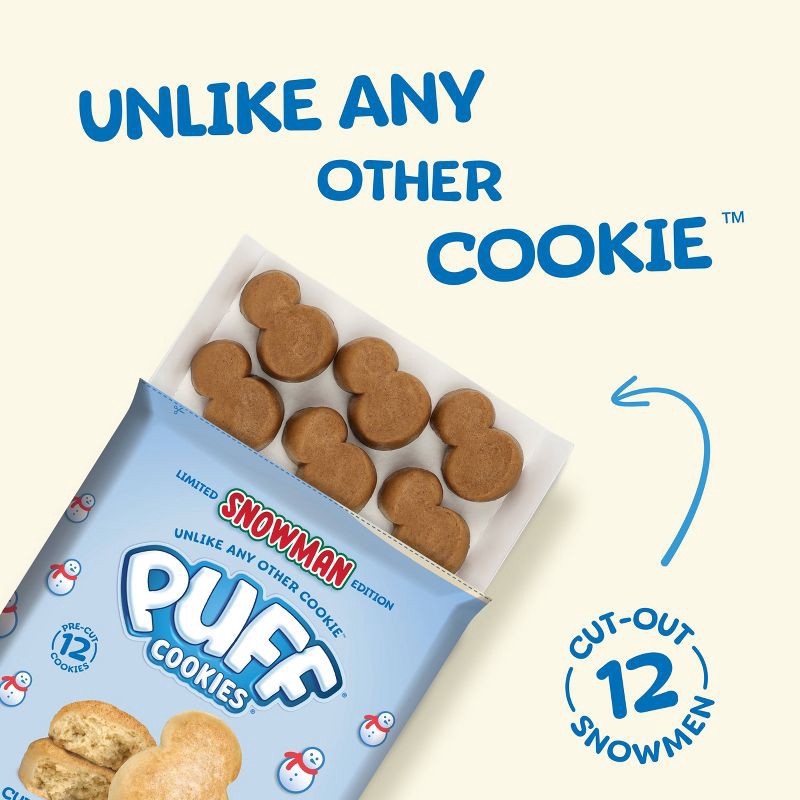slide 5 of 5, Puff Cookies Cookie Dough Cut Out Snowman Snickerdoodle 10.35oz, 10.35 oz