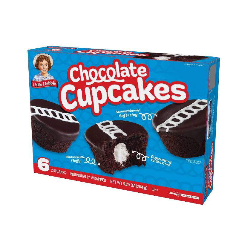 slide 2 of 3, Little Debbie Chocolate Cupcakes - 9.29oz/6ct, 9.29 oz, 6 ct