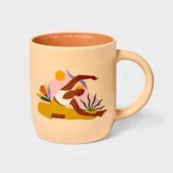 Be Rooted 16 fl oz Ceramic 'Own Your Mornining Yoga' Mug Peach Orange