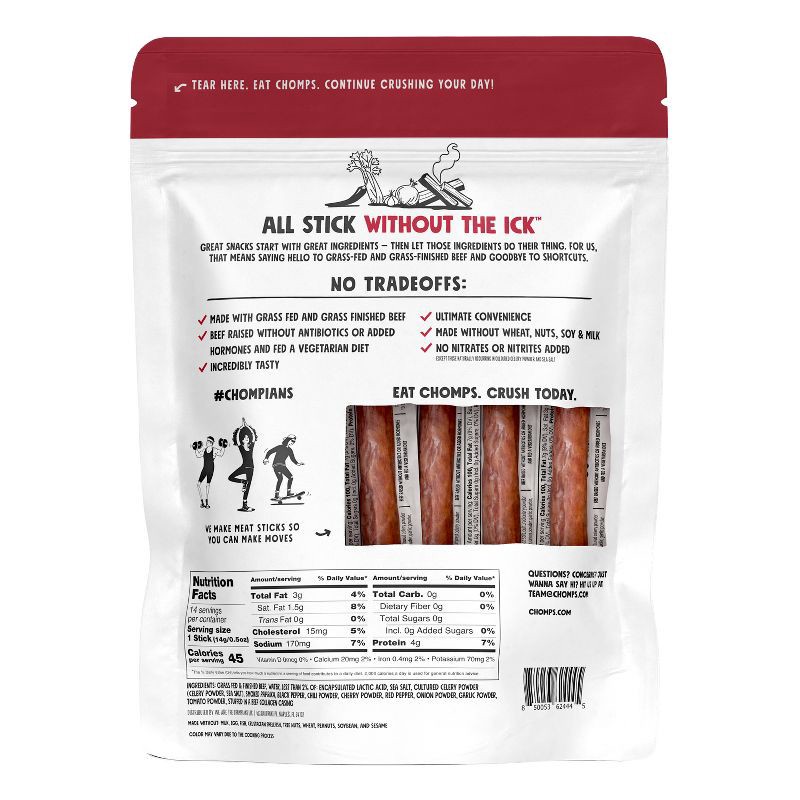 slide 2 of 7, Chomps Snack Sticks Smoky BBQ Seasoned Beef Mini Sticks - 7oz/14ct, 7 oz, 14 ct