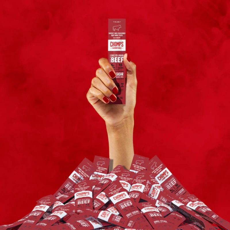 slide 5 of 7, Chomps Snack Sticks Smoky BBQ Seasoned Beef Mini Sticks - 7oz/14ct, 7 oz, 14 ct