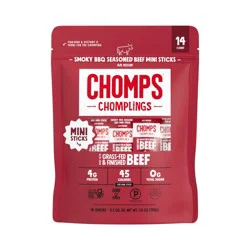 Chomps Snack Sticks Chomps Chomplings Smoky BBQ Beef Mini Sticks - 7oz/14ct