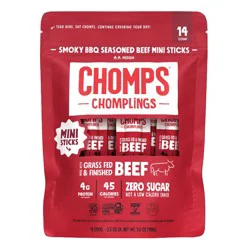 Chomps Snack Sticks Smoky BBQ Seasoned Beef Mini Sticks - 7oz/14ct