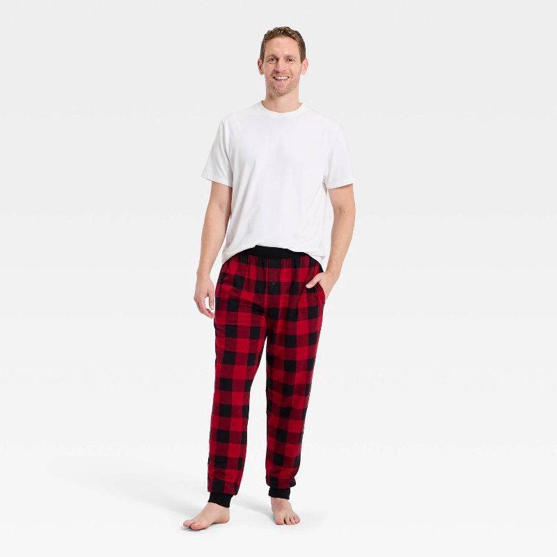 slide 2 of 3, Men's Knit Jogger Pajama Pants - Goodfellow & Co™ Red S, 1 ct