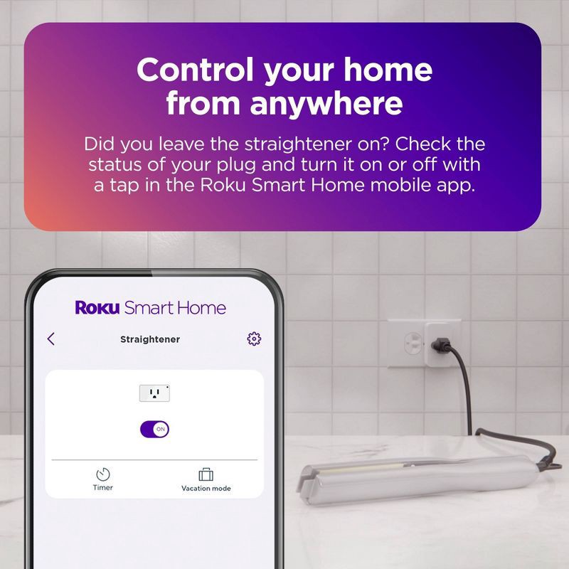 slide 2 of 6, Roku Smart Home Indoor Smart Plug 2-Pack with Custom Scheduling, Remote Power, & Voice Compatibility, 1 ct