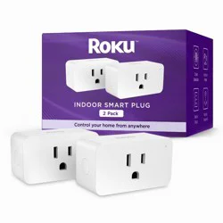 Roku Smart Home Indoor Smart Plug 2-Pack with Custom Scheduling, Remote Power, & Voice Compatibility