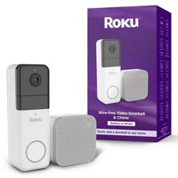 Roku Wire-free Video Doorbell & Chime with Motion & Sound Detection, Remote Monitoring, 1440p HD Night Vision