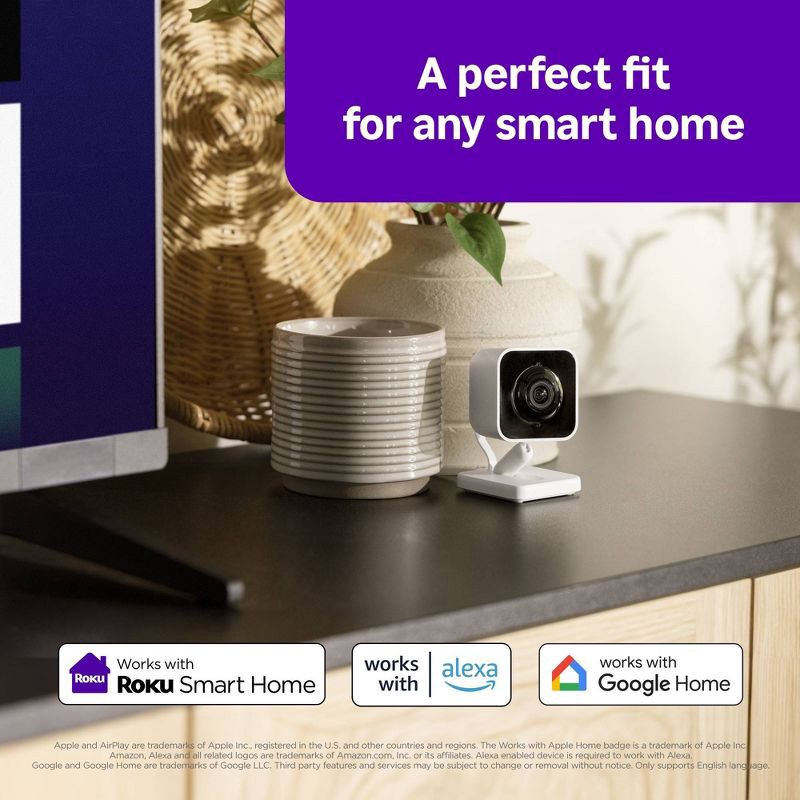 slide 6 of 6, Roku Indoor Camera - Home Security - Wired Security Camera with 1080p HD Color Night Vision, WDR & Wi-Fi 6, 1 ct