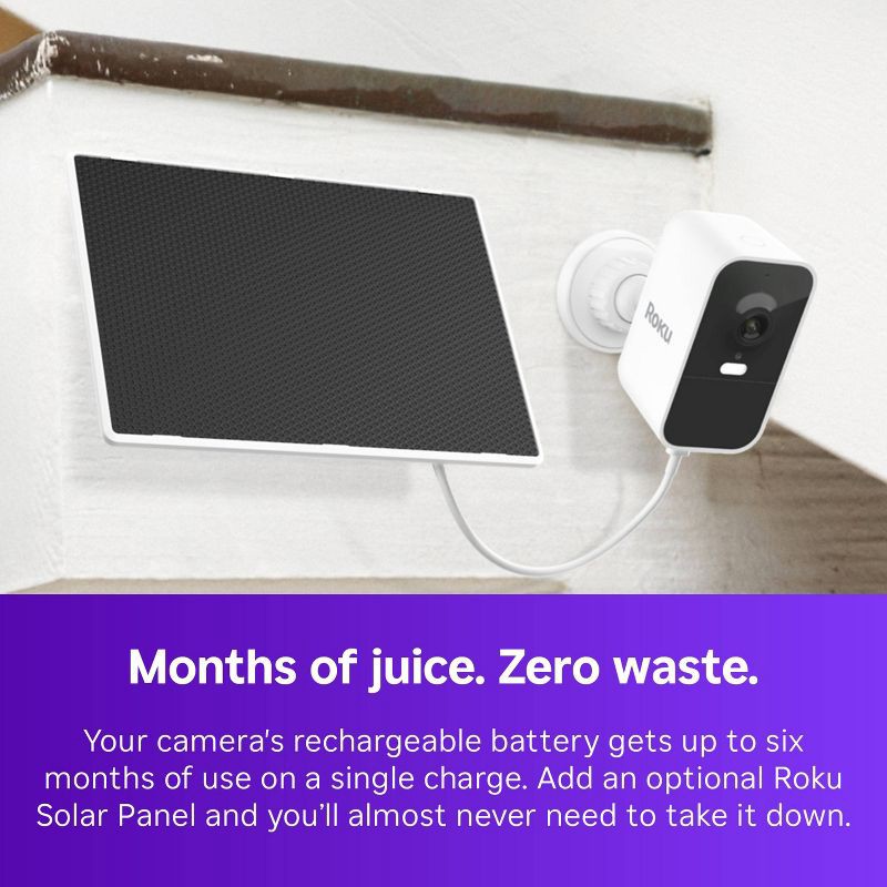 slide 3 of 11, Roku Battery Camera for Easy Home Monitoring – 1080p HD, Rechargeable, Weather-Resistant, Spotlight, Wi-Fi 6, 1 ct