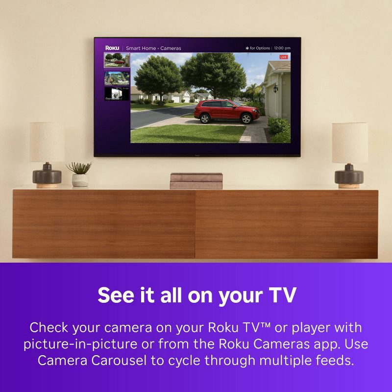 slide 5 of 11, Roku Battery Camera for Easy Home Monitoring – 1080p HD, Rechargeable, Weather-Resistant, Spotlight, Wi-Fi 6, 1 ct