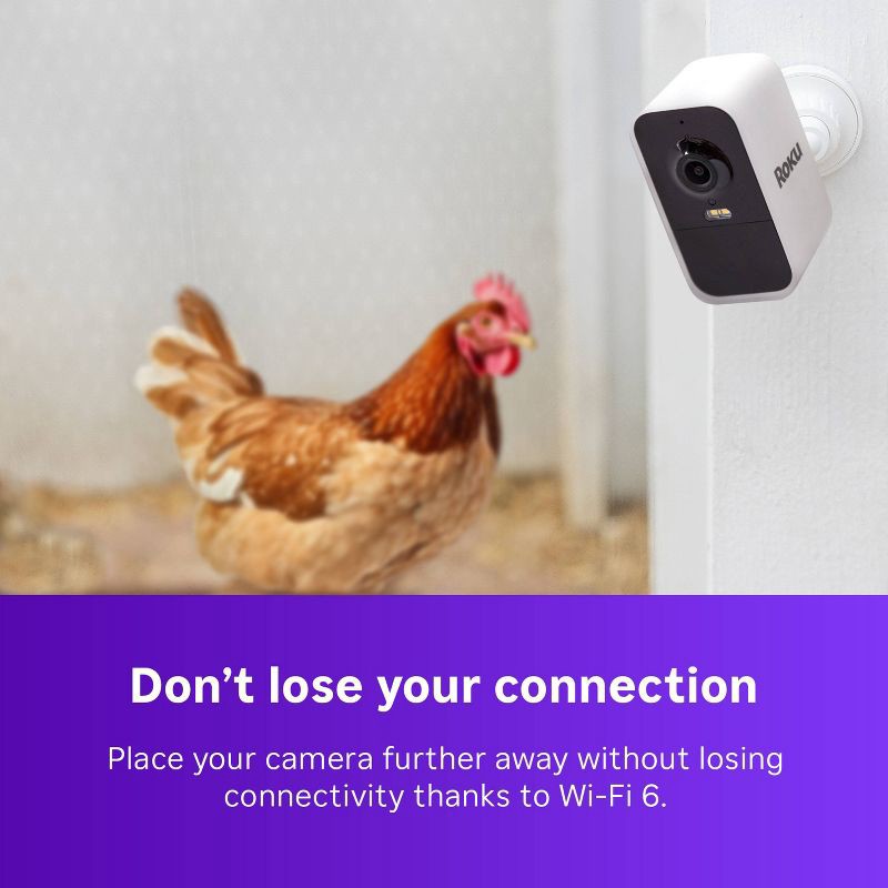 slide 9 of 11, Roku Battery Camera for Easy Home Monitoring – 1080p HD, Rechargeable, Weather-Resistant, Spotlight, Wi-Fi 6, 1 ct