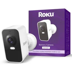 Roku Battery Camera for Easy Home Monitoring – 1080p HD, Rechargeable, Weather-Resistant, Spotlight, Wi-Fi 6