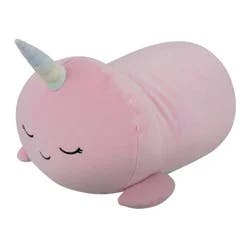 Squishmallows 8" Weighted Esme Pink Narwhal Fuzzy Rainbow Belly Sleepmallow Stuffed Animal
