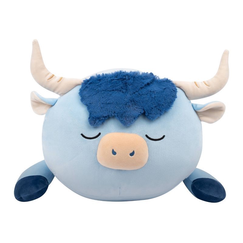 slide 3 of 11, Squishmallows 18" Jumbo Toro Blue Highland Cow Fuzzy Belly Sleepamallow Stuffed Animal, 1 ct