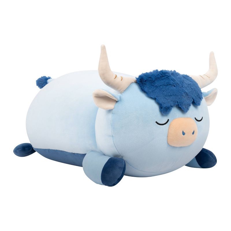 slide 5 of 11, Squishmallows 18" Jumbo Toro Blue Highland Cow Fuzzy Belly Sleepamallow Stuffed Animal, 1 ct