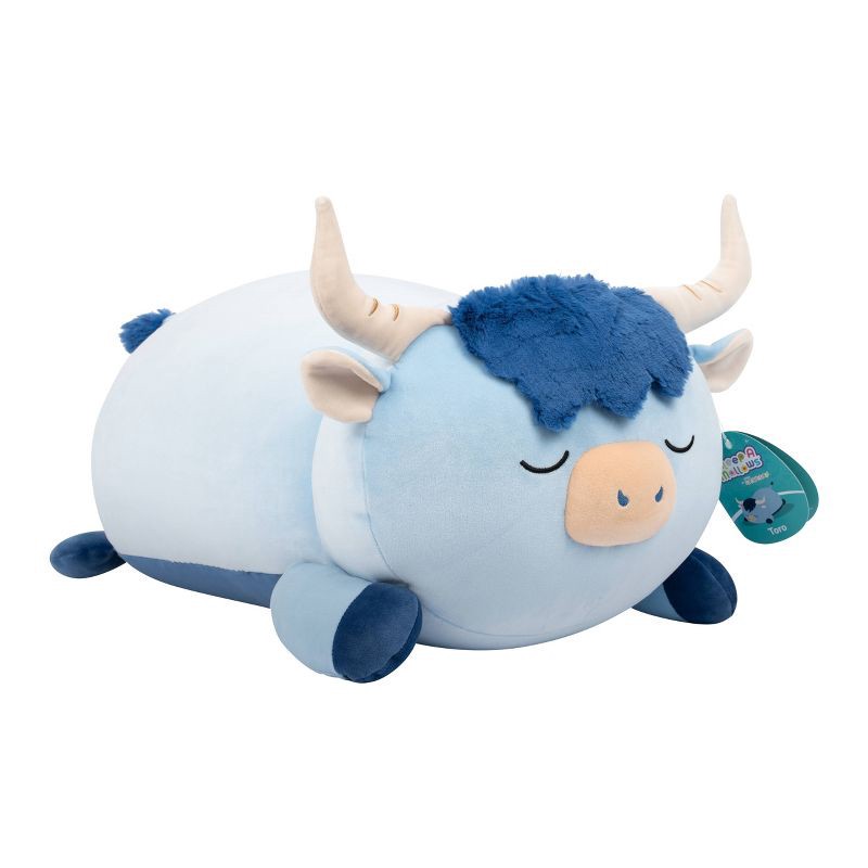 slide 6 of 11, Squishmallows 18" Jumbo Toro Blue Highland Cow Fuzzy Belly Sleepamallow Stuffed Animal, 1 ct