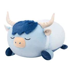 Squishmallows 18" Jumbo Toro Blue Highland Cow Fuzzy Belly Sleepamallow Stuffed Animal
