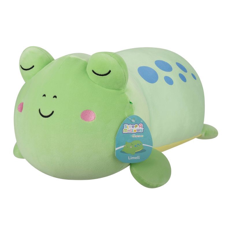 slide 2 of 11, Squishmallows 18" Jumbo Limell Green Frog with Blue Spots Sleepamallow Stuffed Animal, 1 ct