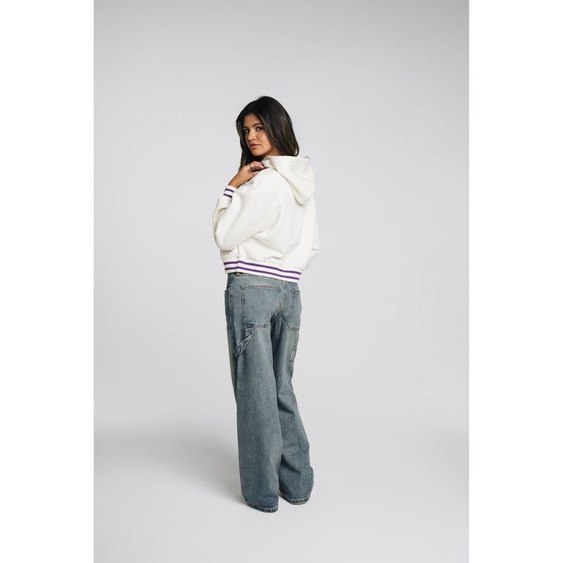 slide 2 of 3, NCAA LSU Tigers Women's Cropped Hooded Sweatshirt - L - Wild Collective, 1 ct