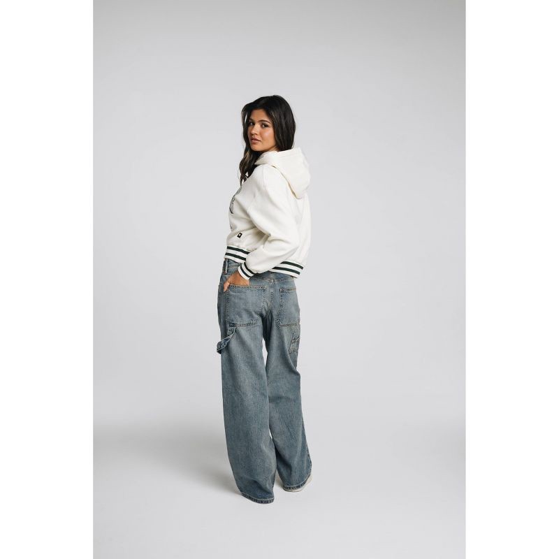 slide 2 of 3, NCAA Michigan State Spartans Women's Cropped Hooded Sweatshirt - L - Wild Collective, 1 ct