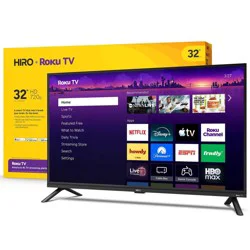 Hiro Roku TV 32" 720p HD Smart TV Flat Screen LED Television with Roku TV and Dolby Audio for Streaming