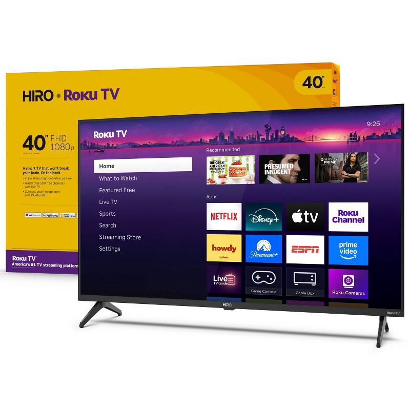 slide 1 of 16, Hiro Roku TV 40" 1080p Full HD Smart TV Flat Screen LED Television with Roku TV and Dolby Audio for Streaming, 1 ct