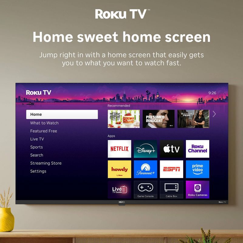 slide 5 of 16, Hiro Roku TV 40" 1080p Full HD Smart TV Flat Screen LED Television with Roku TV and Dolby Audio for Streaming, 1 ct