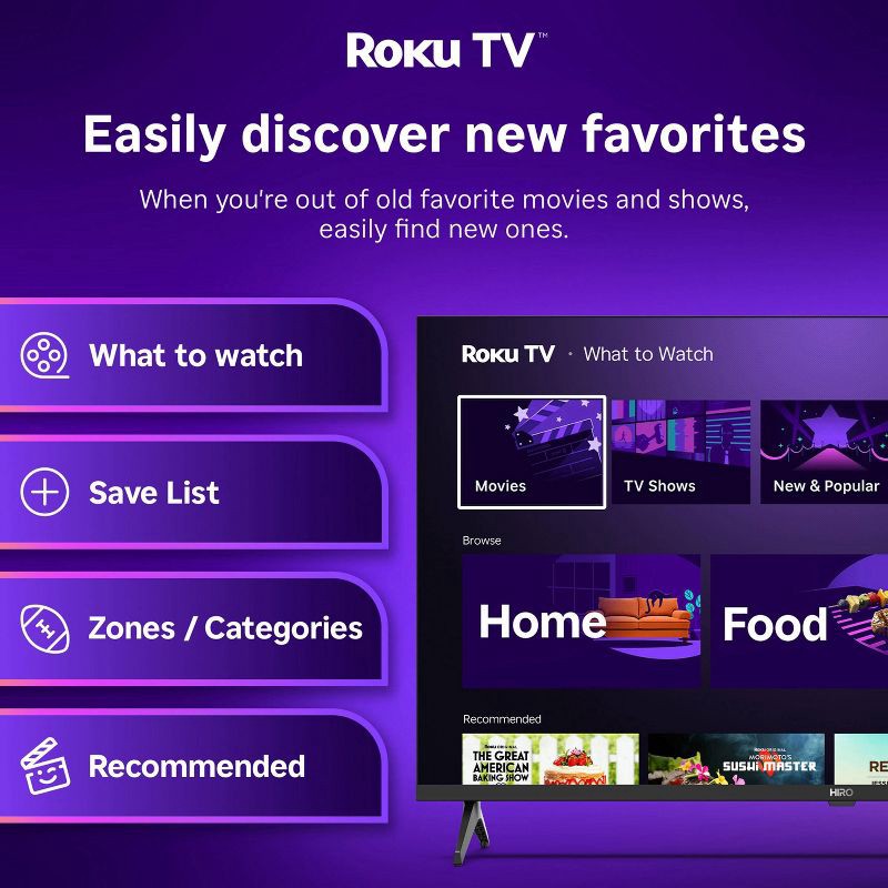 slide 6 of 16, Hiro Roku TV 40" 1080p Full HD Smart TV Flat Screen LED Television with Roku TV and Dolby Audio for Streaming, 1 ct