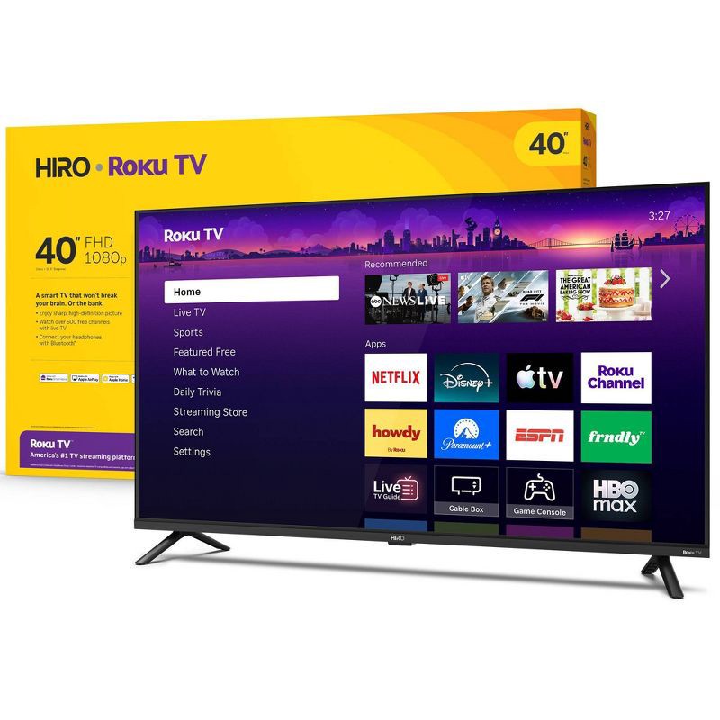 slide 1 of 16, Hiro Roku TV 40" 1080p Full HD Smart TV Flat Screen LED Television with Roku TV and Dolby Audio for Streaming, 1 ct