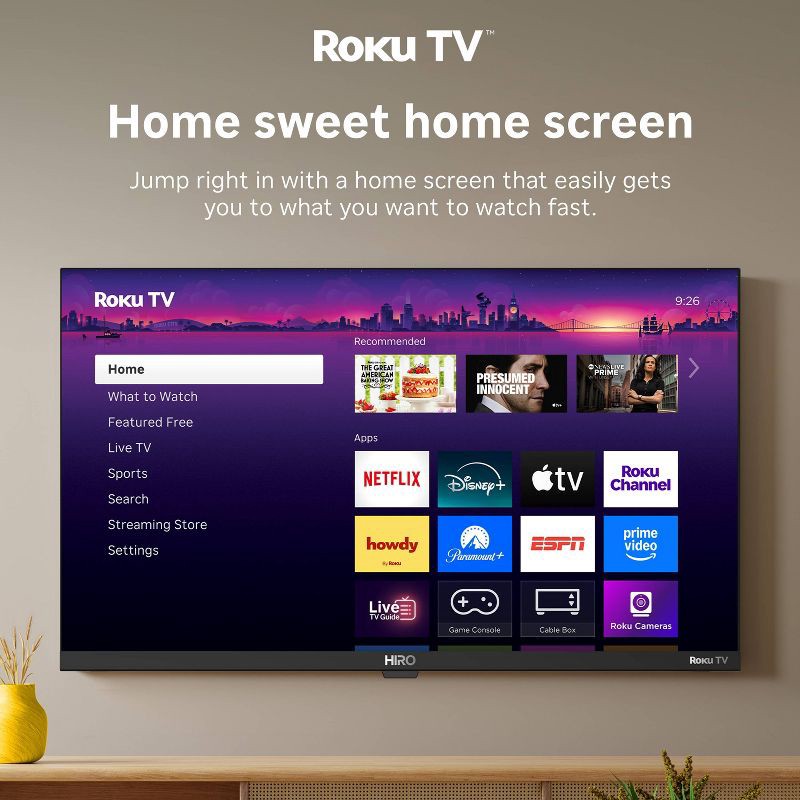 slide 5 of 16, Hiro Roku TV 24" 720p HD Smart TV Flat Screen LED Television with Roku TV and Dolby Audio for Streaming, 1 ct